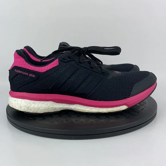 Adidas Boost Supernova Glide 8 Black/Pink Running Shoes AF6557 Women's Size 9 - Picture 4 of 12
